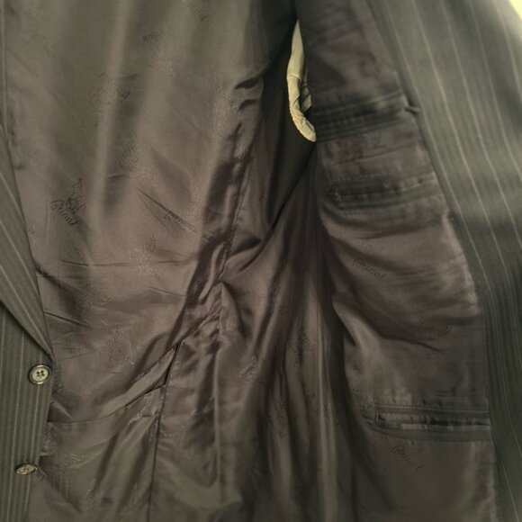 Brioni Augusto Black Pinstripe Suit Blazer Jacket Wool Silk Blend - Picture 8 of 10